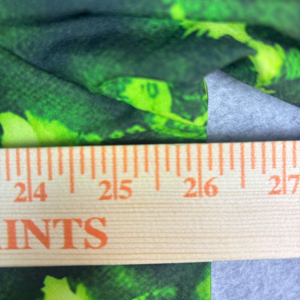 Mens 2XL Neon Green Black Tie Dye Spiral Button Down Shirt Short Sleeve Festival - Picture 4 of 11